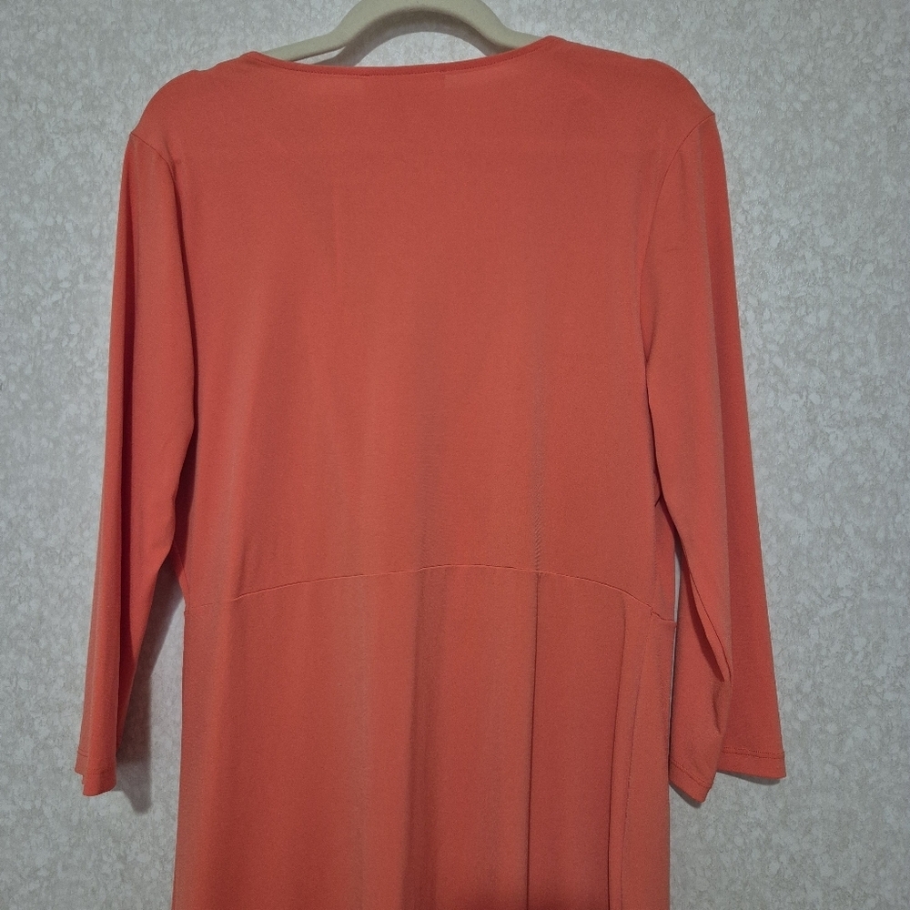 NWT Michael Kors Coral Midi Dress 3/4 Sleeve..SIZE:L - Picture 9 of 13